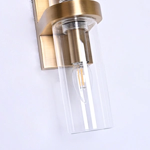 Explosion-proof antique brass finish outdoor copper wall lamp with glass cover
