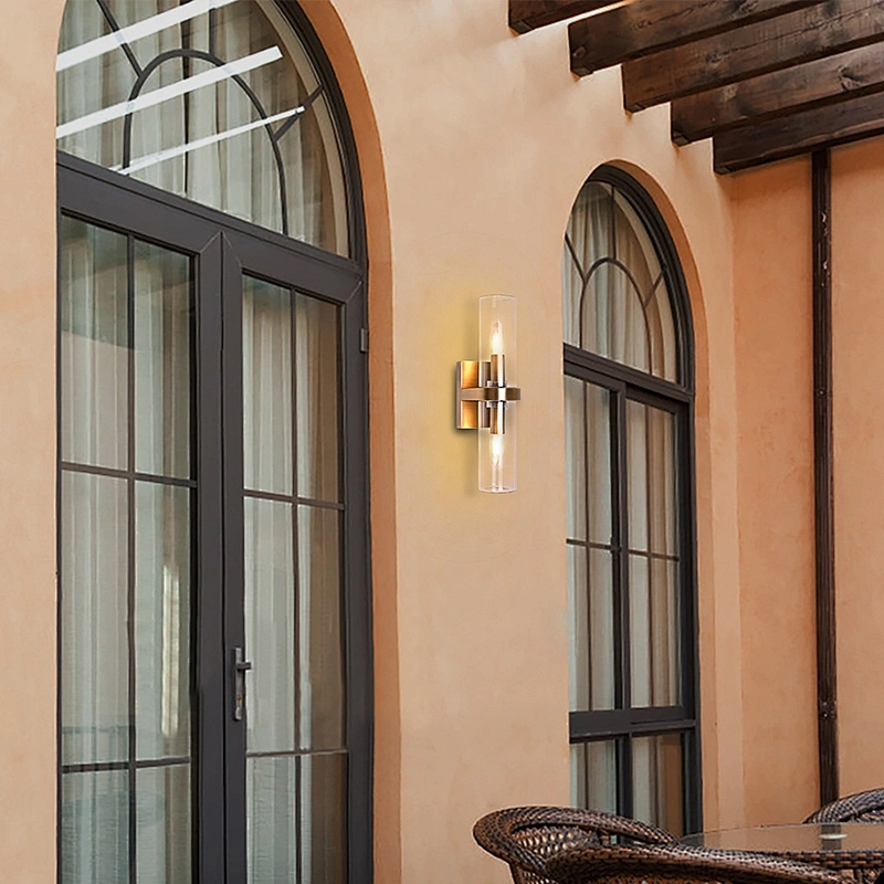 Explosion-proof antique brass finish outdoor copper wall lamp with glass cover